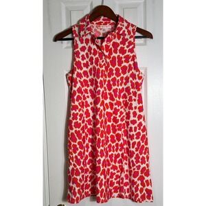 Jude Connally Sleeveless Animal Print Stretch Mini Dress Red‎ Pink White S